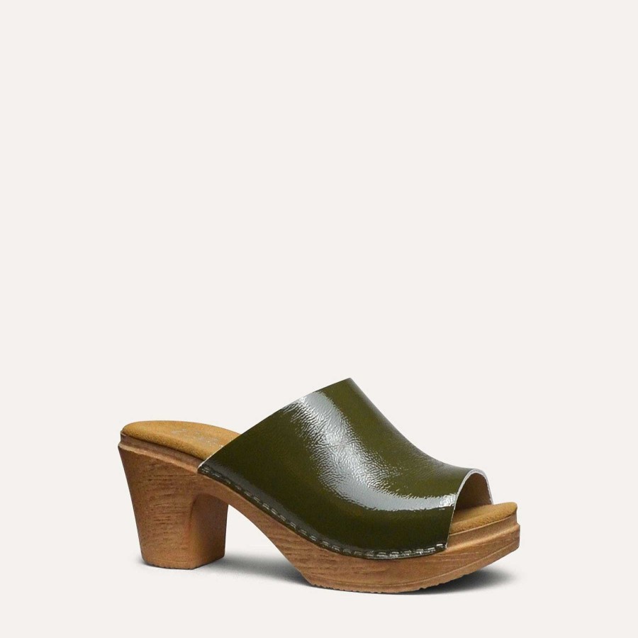 Calou Frida Clog Patent Green | Pehmeat Korkokengat